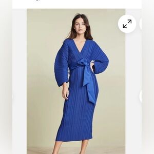 C/MEO Collective Royal Blue Pleated Long Sleeve Dress